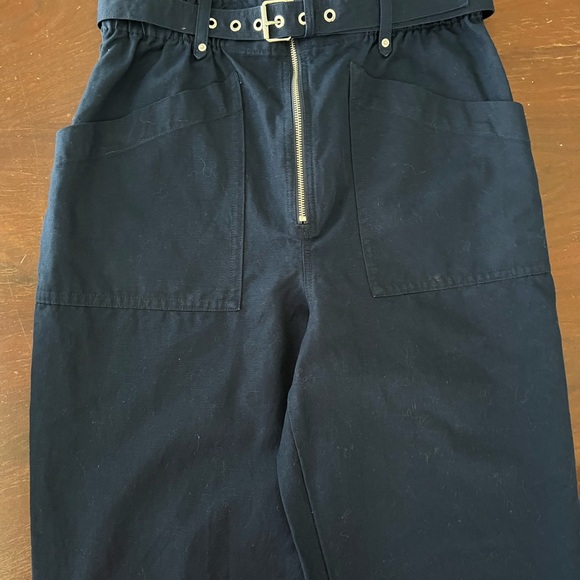 NWT Banana Republic Linen blend Paperbag Waist Trousers | navy | 12 - Picture 14 of 16